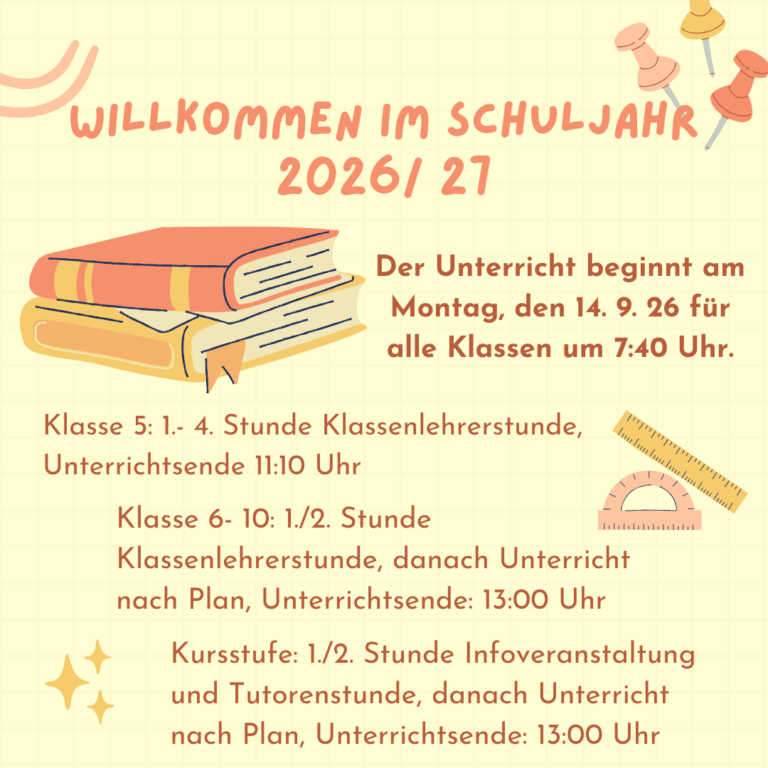 Willkommen im Schuljahr 2026/27